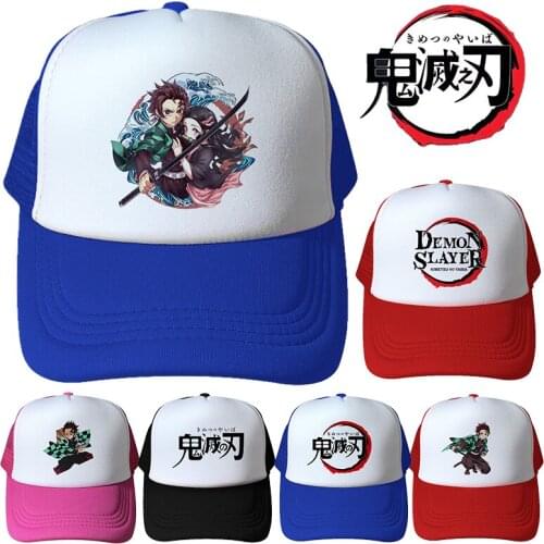 New Anime Demon Slayer Kamado Tanjirou Kamado Nezuko Hat Adult Children Baseball Trucker Caps Adjustable Hip Hop Hats Cute Gift
