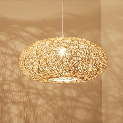 Modern Rattan Pendant Lights New Chinese Style Hanglamp For Living Room Bedroom Dining Room E27 Loft Decor Luminaire Suspension