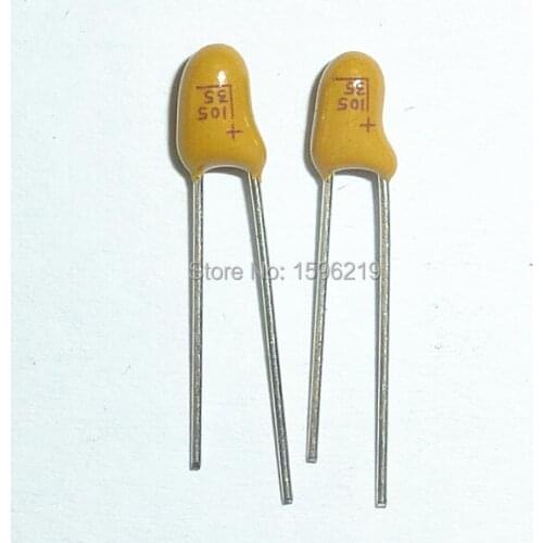 100pcs Tantalum capacitor 1uF 35V Brand New 35V1uF DIP Radial