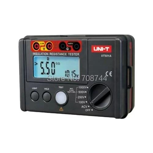 Wholesale Insulation Resistance Tester UT501A, 0-1000V , 5.5G ohm Multi-function Ohm Tester Meter