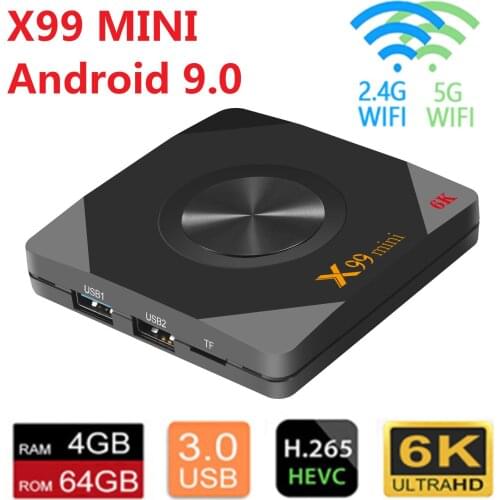 New X99 MINI Android 9.0 OS TV BOX 6K Allwinner H6 Quad Core 4GB 32GB 64GB Set top box 2.4G&5G Dual WIFI DDR3 Media Player PKX96