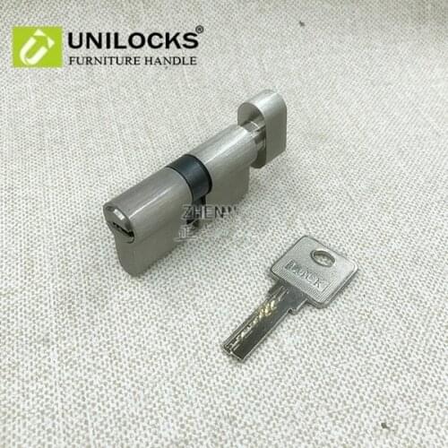 UNILOCKS 2 pieces Pure Copper General Door Lock Core 60mm(30+30mm) Cylinder for 35 to 45mm Thickness Door with 2pcs Same Keys