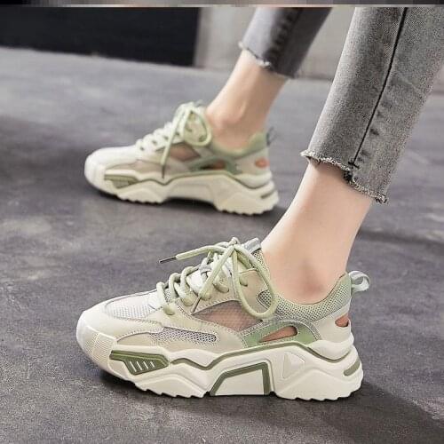 2021 Sneakers Women Designer Platform Shoes Fashion Breathable Mesh Ladies Trainers Basket Femme Sports Chunky Sneakers Woman