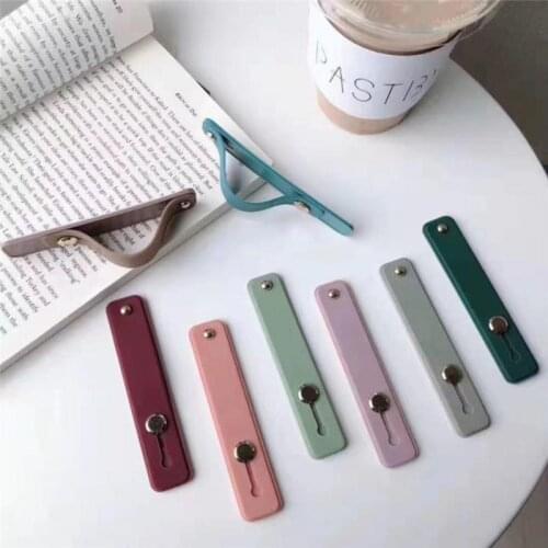 1PC Plain Color Finger Ring Phone Holders Push Pull Finger Grip Anti-drop Wrist Hand Band Universal Mobile Phone Holder Stands