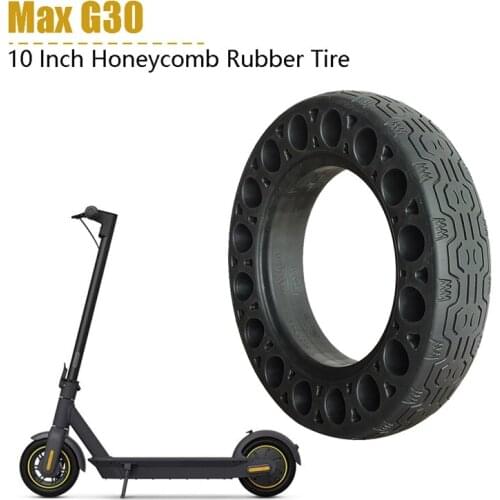10 Inch Rubber Solid Tires for Ninebot Max G30 Electric Scooter Honeycomb Shock Absorber Damping Tyre Black