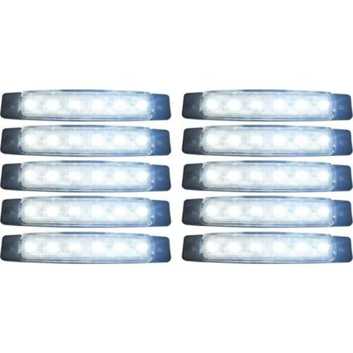 10 pieces 24V Tail 6 SMD LED side indicator Indicators rear lamp white light for buses / trucks / trailers / trucks MA565