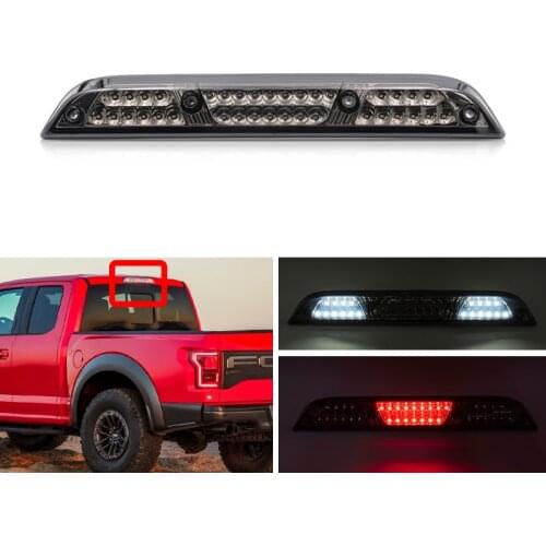1x Fits For Ford F-150 15-20 F-250 F-350 F-450 Super-Duty 17-21 Ranger 19-21 Smoked Led High-Mount Third Brake/Cargo Roof Light