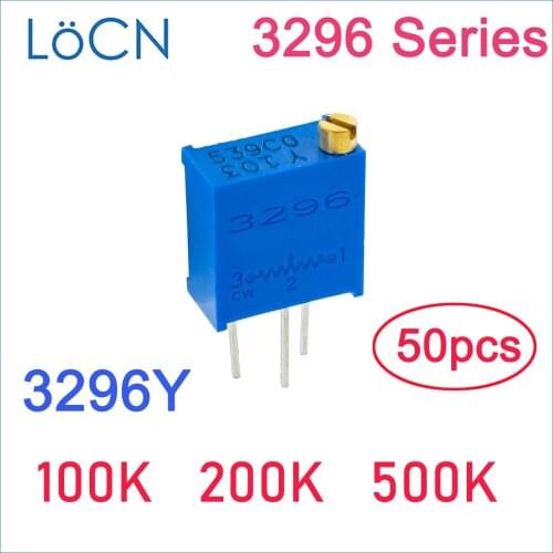 3296Y 100K 200K 500K Trimming Trim Pot Trimmer Potentiometer 3296 3296Y-1-104 3296Y-1-204 3296Y-1-504 50PCS Variable LoCN