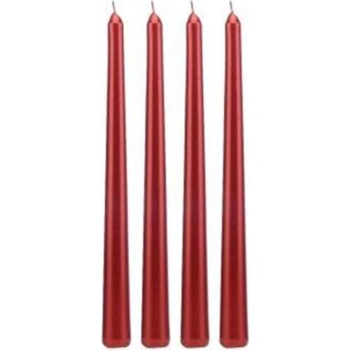 4 Red Candlestick and Gilded Candles