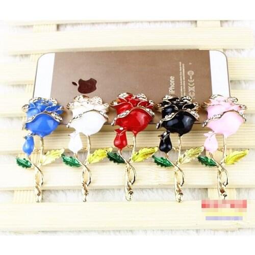 4pcs per lot 3cm*7cm Rose Cell Phone Case DIY Alloy Decoration charms