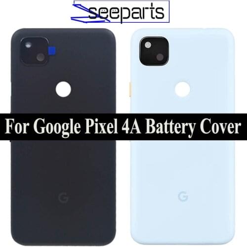 5.81" Original For Google Pixel 4A Battery Cover Door Back Housing Rear Case Pixel 4A Battery Door With Camera Lens Replacement