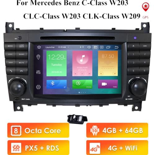 Android 10 PX5 2DIN Car DVD GPS For Mercedes/Benz W203 W209 W219 W169 A160 C180 C200 C230 C240 CLK200 CLK22 radio stereo 4G WIFI