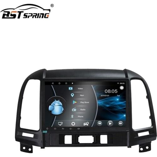 Bosstar 9'' Android Car Dvd Player GPS Navigation System for Hyundai Santa Fe 2006-2012 Car Radio Audio system play and plug
