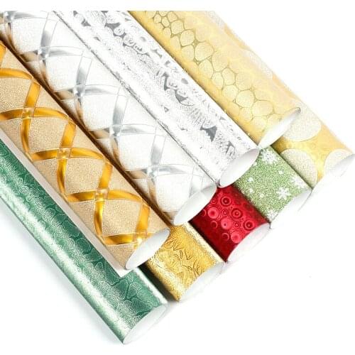 5pcs Glitter Shiny Christmas Wrapping Paper with Glitter Paper Christmas Gift Box DIY New Year Xmas Gift Packing Paper