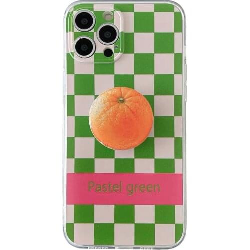 Green Checker Lovely Stand Knot Case for iPhone 12 Pro Max Back Phone Cover for 12 11 Pro Max X XS XR 8 7 Plus SE 2020