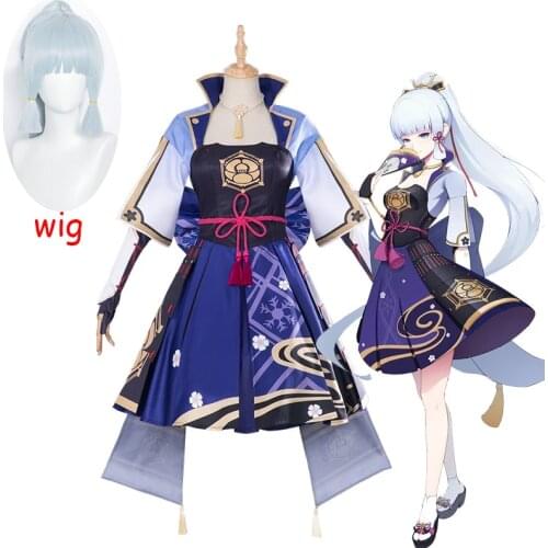 Hot Game Genshin Impact Kamisato Ayaka Cosplay Costume Carnival Halloween Costumes Women Party Sexy Dress Uniform Cartoon Outfit