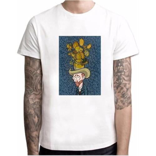 Harajuku T Shirt Mens Spoof Van Gogh Tops Tees Fashion Tshirt Male Clothing Oversized 2020 New Summer O-neck Casual T-shirt Man