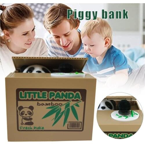 Panda Stealing Money Bank Kids Piggy Bank Toy Coin Bank for Money Saving ALI88