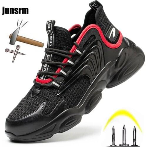 Lightweight safety shoes, comfortable sports steel toe cap, puncture-proof protective shoes men women work shoes wear-resistant