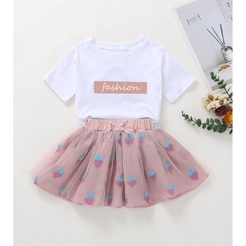 Summer Girl Short Skirt Suit New Children Princess Dress Puff Skirt Girl Baby Outer Wear Cake Skirt Short Skirt 2-piece Set