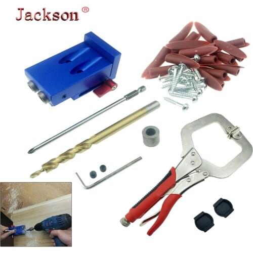 Mini Style Pocket Hole Jig Kit System for Wood Working & Joinery and Step Drill Bit & Accessories Wood Work Tool