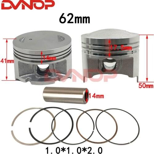 Motorcycle 62mm Piston 14mm Pin Ring 1.0*1.0*2.0mm For Suzuki GS125 GN125 GS GN 125 EN125 TU125 GS150 Big Bore 62mm TO150cc