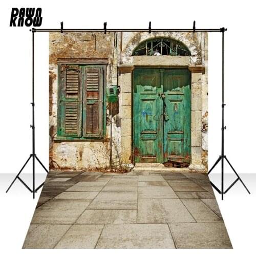 DAWNKNOW Retro Wall Photography Background Photocall Green Doll Photo Shoot Wedding Backdrops Children Photo Studio lv1764