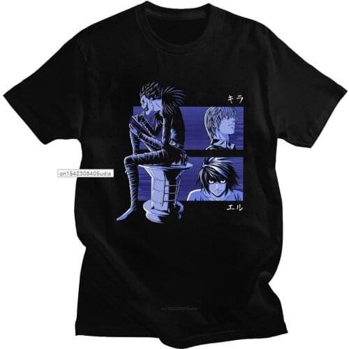 Novelty Death Note Shinigami Ryuk Tshirt Men Short Sleeve Japanese Manga Light Yagami L T Shirt Cotton Anime Tee Tshirt