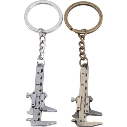 New Fashion Car Key Mini Vernier Caliper Keychain Car Turbo Key Chain Wholesale