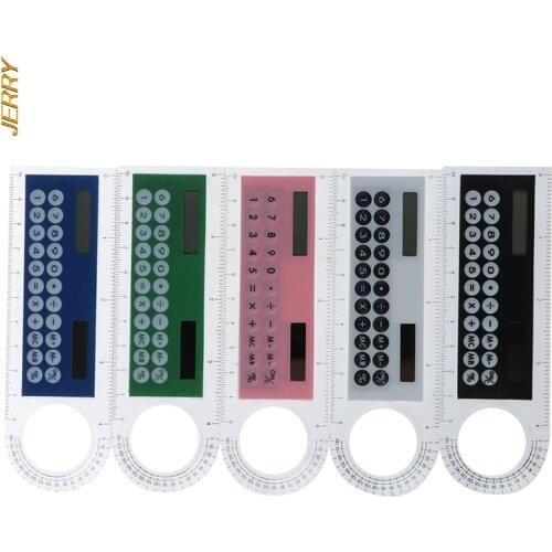 New Product 1 Solar Mini Calculator Magnifying Glass Multi-function 10 Cm Ultra-thin Ruler Calculadora School Office Supplies