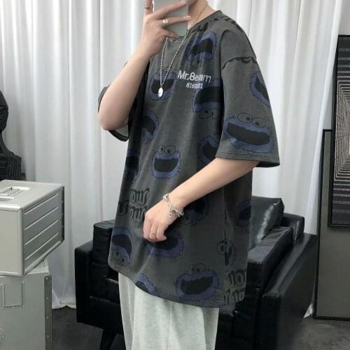 BXyichen original summer tide brand personalized T-shirt mens Korean version of the trendy wild round neck short sleeve top