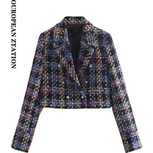 OUROPEAN ZTATION Women's Tweed Blazers