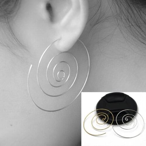 Pair New Arrive Sliver Gold Tribal India Hoops Spiral Brass Gypsy Earring