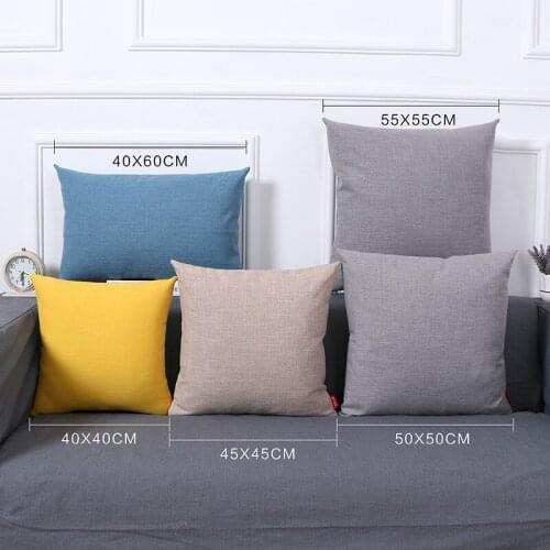 Solid Thick Pillow Cover Decorative Pillow Covers Cotton Linen Cushion Covers Modern Seat Back Cushion Cover for Living Room