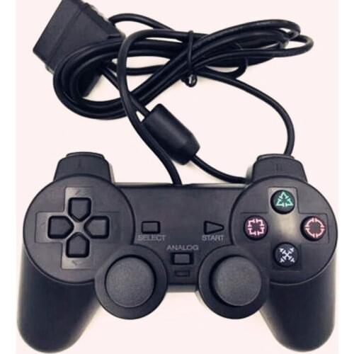Transparent Color Wired Controller For Sony PS2 PS1 Gamepad Double Vibration Clear Controller Gamepad For Playstation