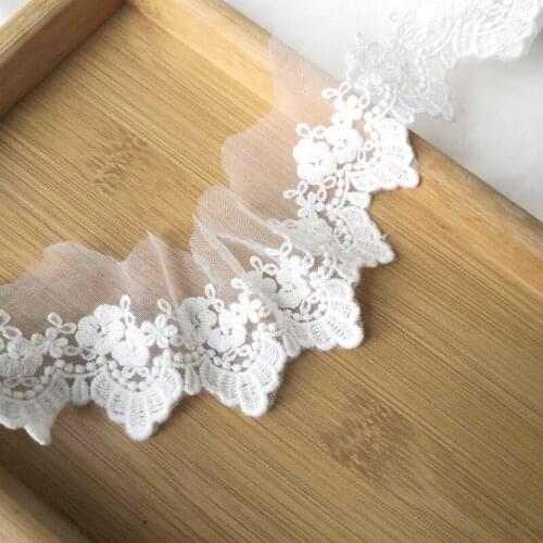19yards/lot 5.5cm Mesh cotton embroidery Lace fabric DIY Garment needlework sewing Handmade accessories dressedge decoration 285