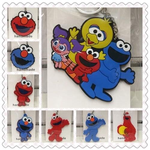 Sesame Street Style Anime Key Chain PVC Figure Keyring cute Toy Keychain Keyholder Birthday Gifts Unisex NEW