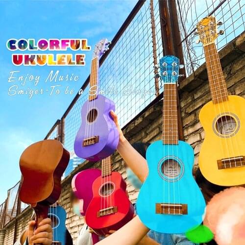 4 Strings 21 Inch Ukulele Full Kits Acoustic Colorful Hawaii Guitar Guitarra Instrument for Children and Music Beginner