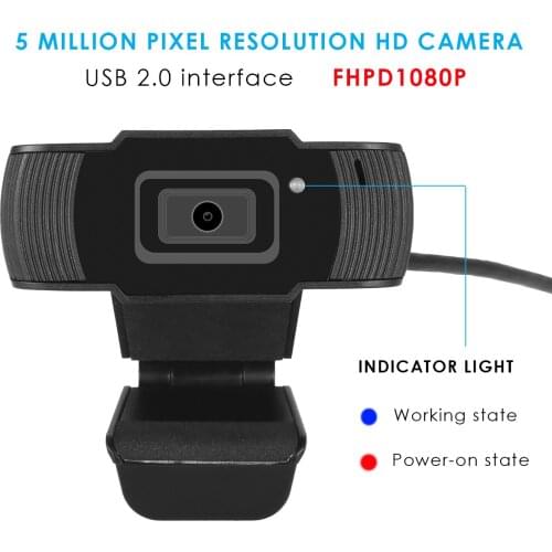 Full HD 1080P USB Web Camera 5MP Computer Driver-Free Webcam With Mic For Android Win 7 Win10 Teleconferencing Live Streaming
