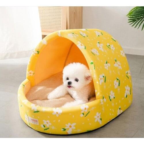 Four Seasons Universal Dog Yurt Nest Teddy/pomeranian Dog House Semi-closed Small Dog Cat Nest