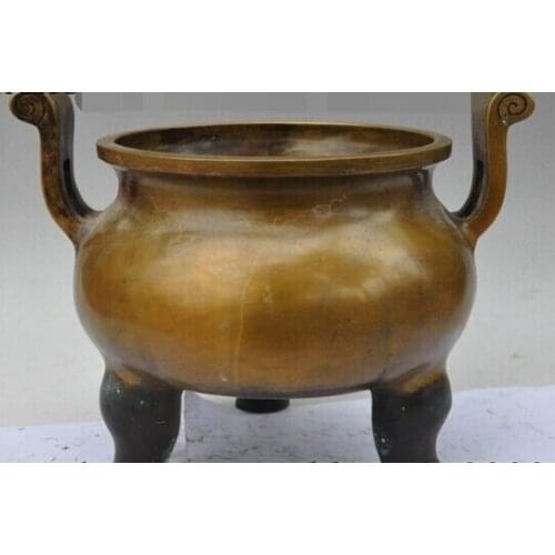 Xd 002124 11" marked old chinese tibet buddhism temple bronze statue Incense Burner Censer