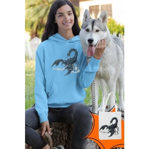Angemiel Wear Scorpion Blue Women 'S Hooded Sweatshirt Bags Kombin