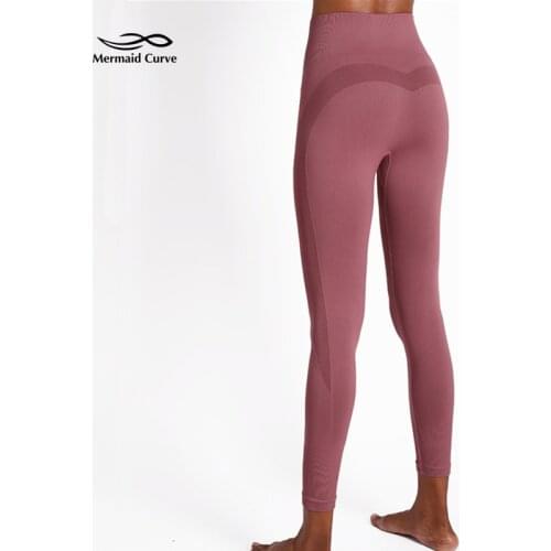 Mermaid Curve New Seamless Yoga Pant Breathable Quick-drying Sport Leggings Gym Push Hip Women Sexy High Waist Fitness Pant
