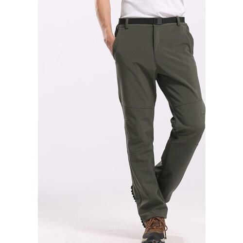 Winter Mens Quick Dry Hiking Pants Warm Fleece Stretch Waterproof Casual Pants Fishing Climbing Trekking Camping Male Trousers