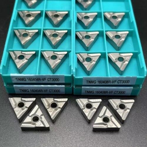 10PCS TaeguTec 100% TNMG160404R TNMG160408R TNMG160404L TNMG160408L VF CT3000 Cermet CNC Lathe Tool TNMG1604 Turning Tool
