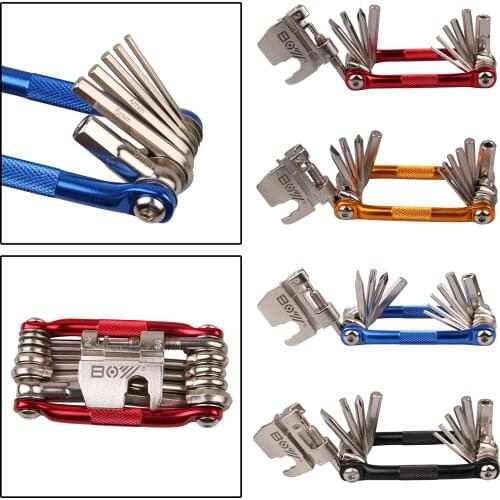 17 in 1 Multi-Function Bike Mechanic Repair Tool Kit Multi Repair Tool Set Kit Screwdriver Wrench Set Mountain Bicycle Cycling