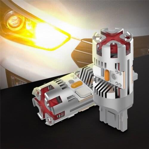 2Pcs 7440 7440NA Wy21w Built in Resistor Anti Error Free LED Bulb Turn Signal Light Amber yellow Color For issan X-Trail T-31