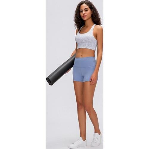 2021 Summer Solid Color Printing Brushed High Waist Hip Lifting Elastic Slim Fit Athletic Breathable Women Yoga Shorts S2037