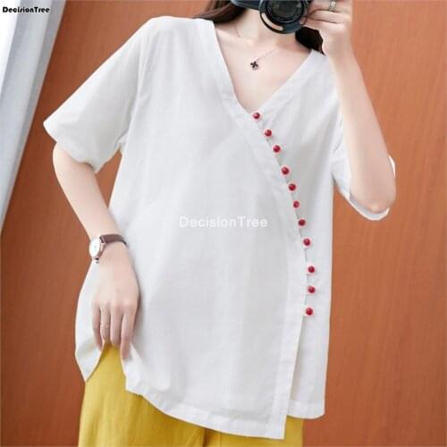 2021 traditional chinese clothes for women chiffon blouse shirt cotton linen vintage clothing blouse female hanfu cheongsam tops