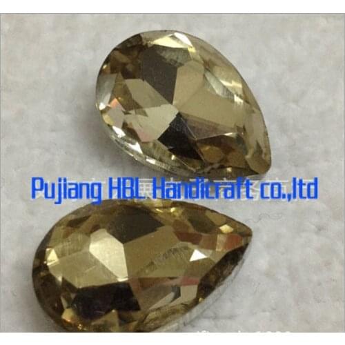 4 Sizes Light Coffee Crystal Sew-on DIY button Strass Fancy Stone Garment Accessary